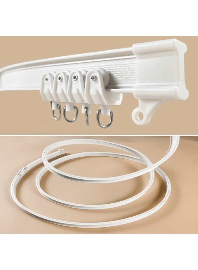 Arabest Flexible Curved Ceiling Curtain Track 3m, DIY Bendable Rail System with Silent Rollers for Bay Windows, Shower Stalls, RVs, Closets & Room Separation - Image 1